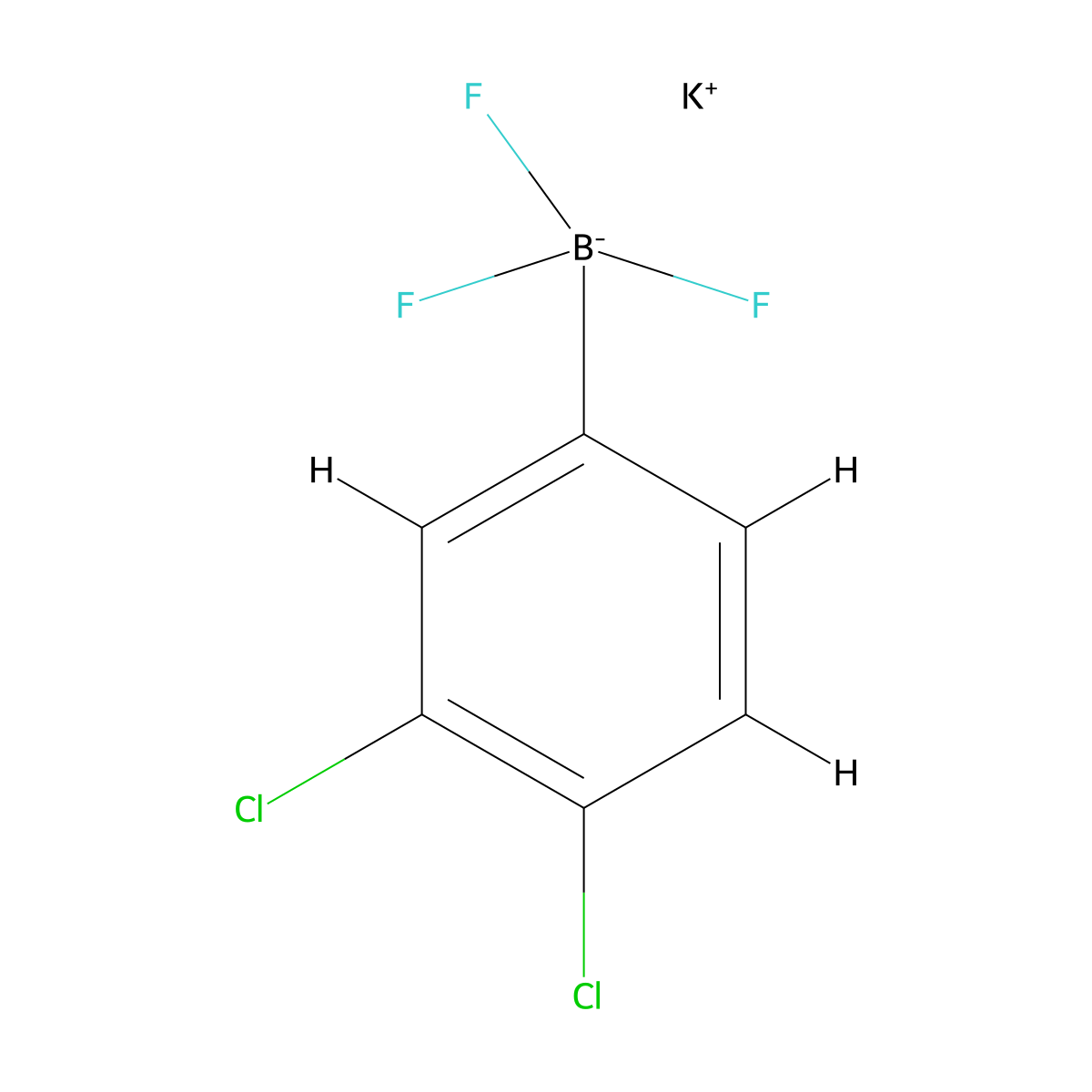 Potassium (3,4-dichlorophenyl)(trifluoro)borate(1-) molecular structure, CAS 850623-68-6