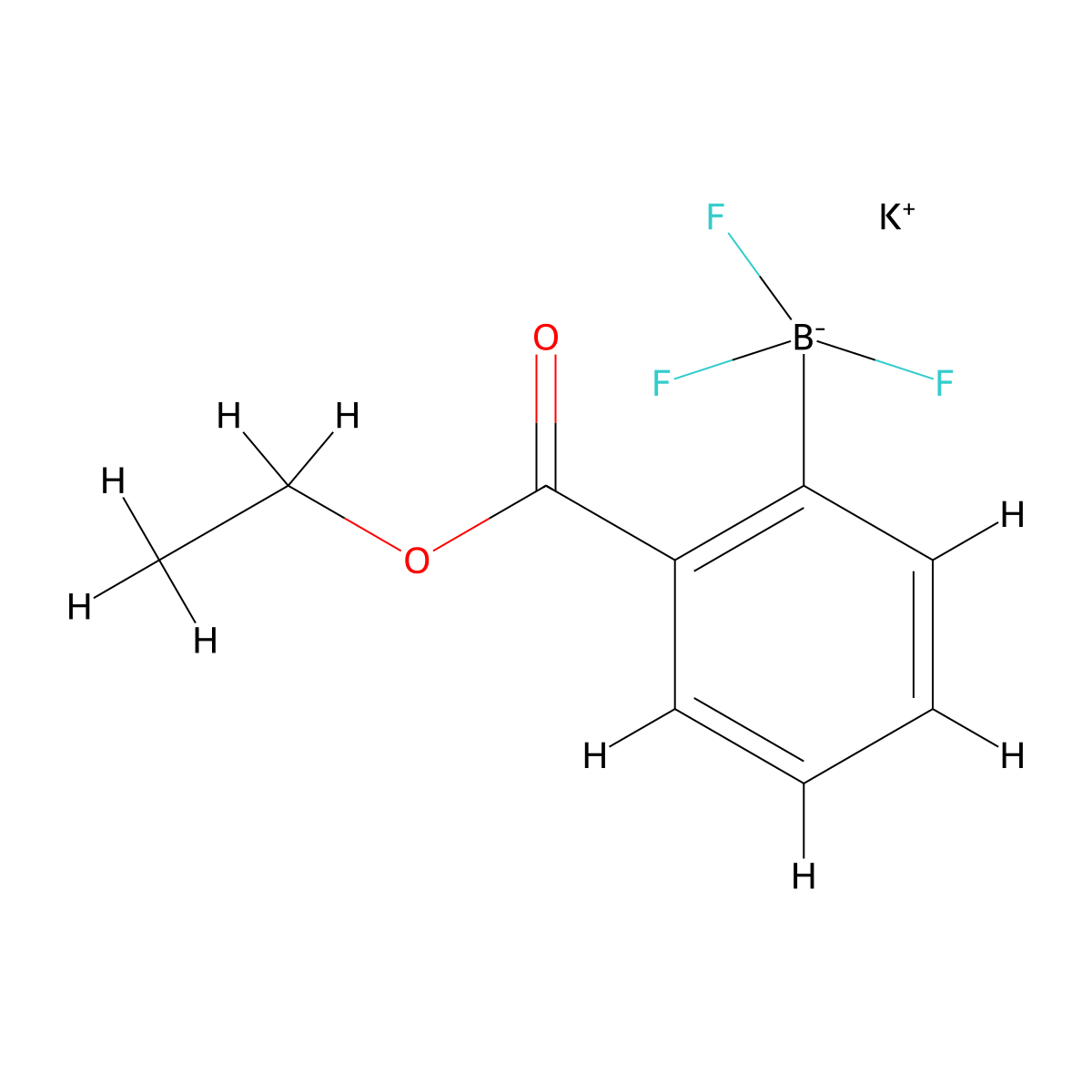 Borate(1-), [2-(ethoxycarbonyl)phenyl]trifluoro-, potassium (1:1), (T-4)- molecular structure, CAS 850623-73-3