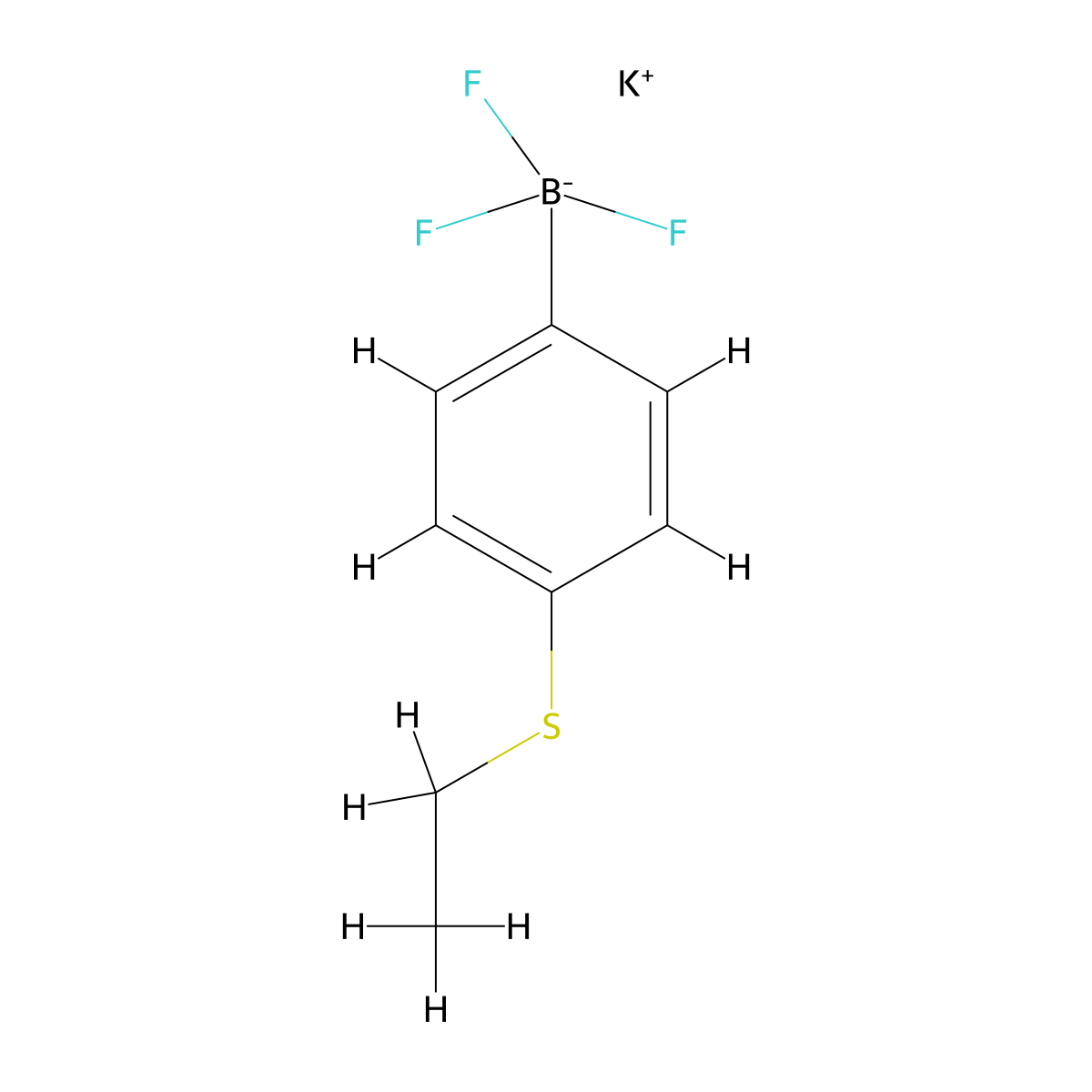 Borate(1-), [4-(ethylthio)phenyl]trifluoro-, potassium (1:1), (T-4)- molecular structure, CAS 850623-75-5