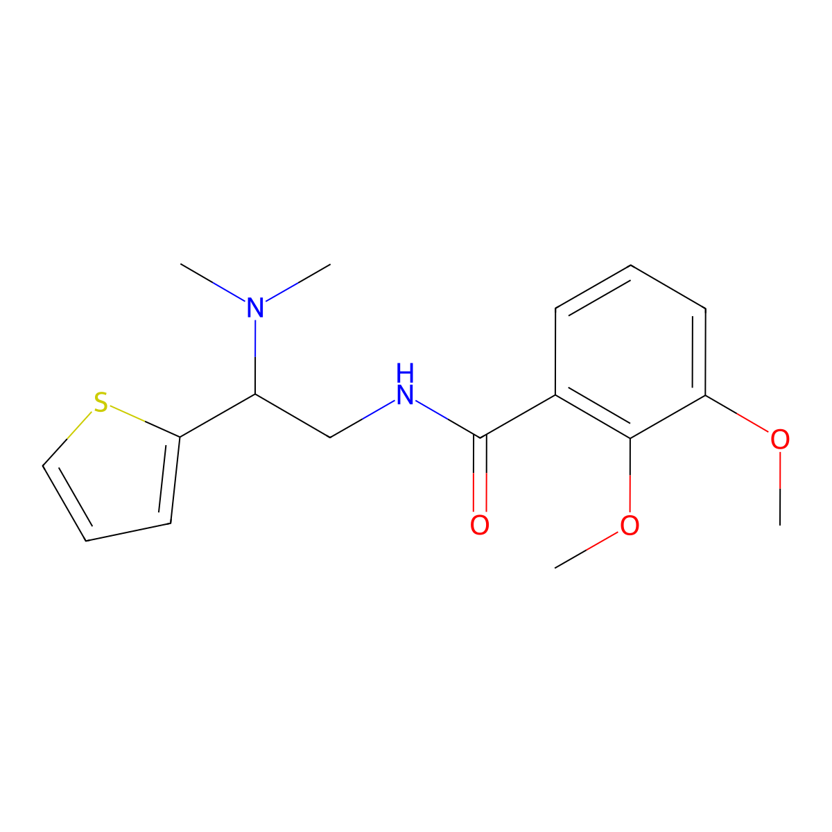 N-(2-(dimethylamino)-2-(thiophen-2-yl)ethyl)-2,3-dimethoxybenzamide molecular structure, CAS 850626-80-1
