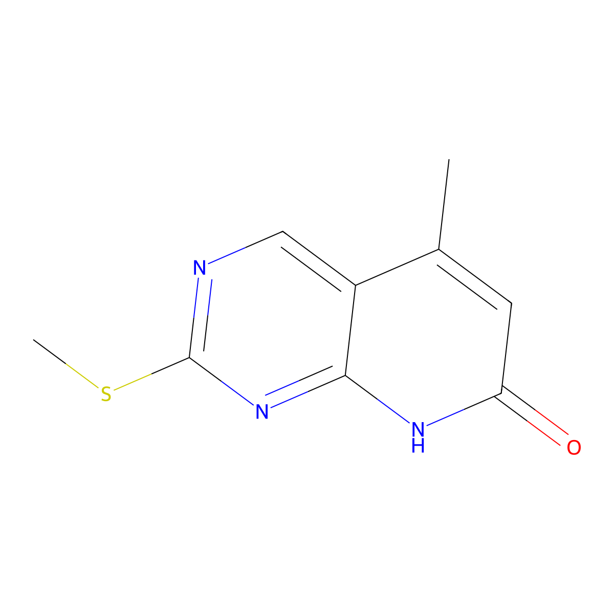 5-Methyl-2-(methylthio)pyrido[2,3-d]pyrimidin-7(8H)-one molecular structure, CAS 850628-76-1
