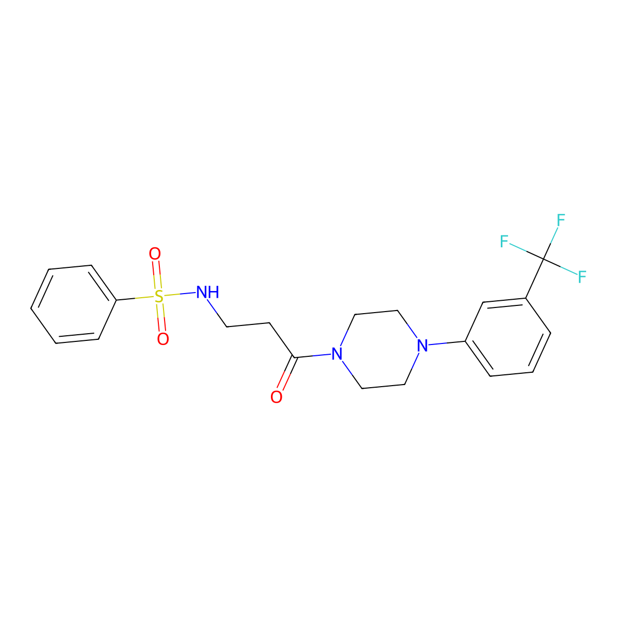 N-[3-oxo-3-[4-[3-(trifluoromethyl)phenyl]piperazin-1-yl]propyl]benzenesulfonamide molecular structure, CAS 850634-32-1