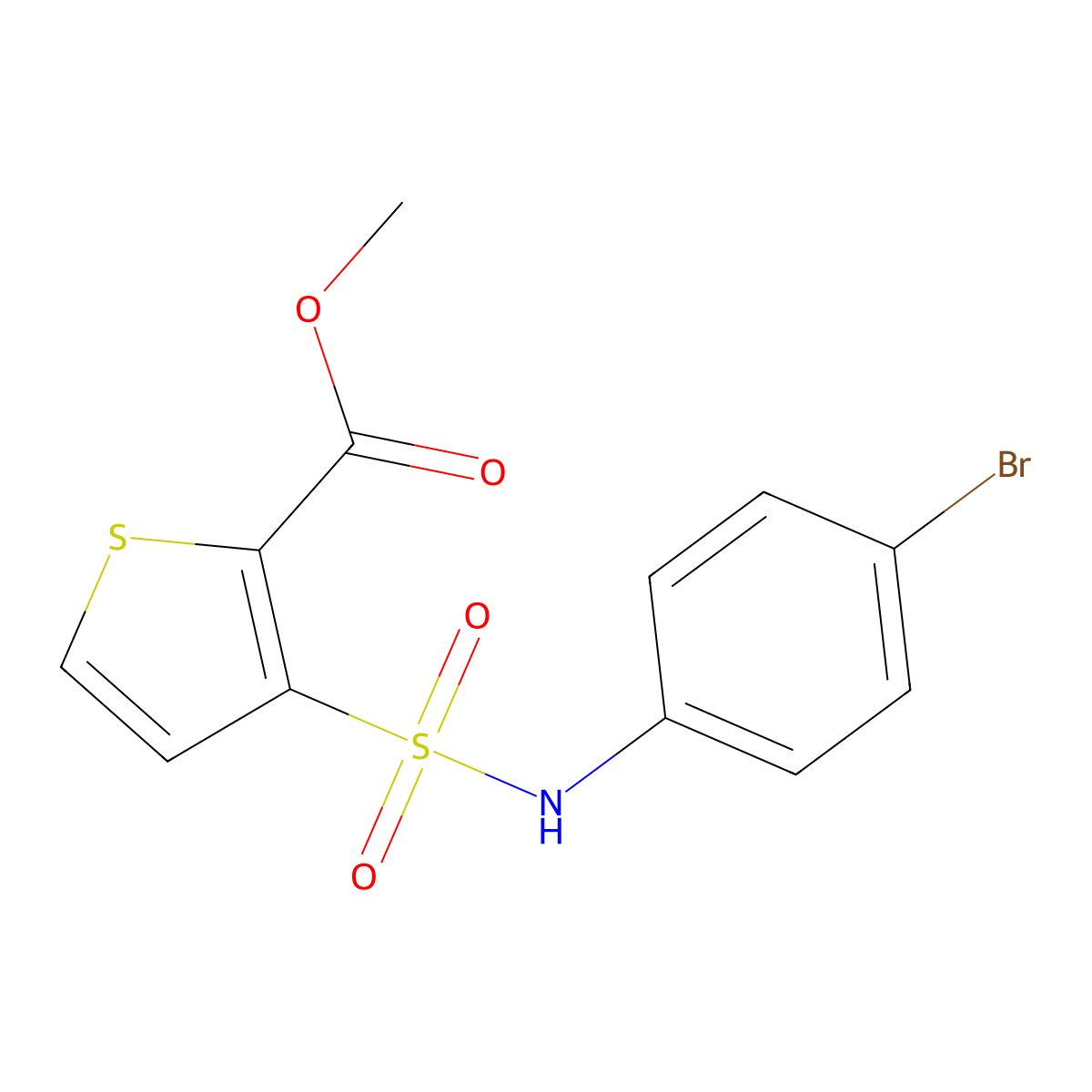 Methyl 3-[(4-bromophenyl)sulfamoyl]thiophene-2-carboxylate molecular structure, CAS 850635-47-1