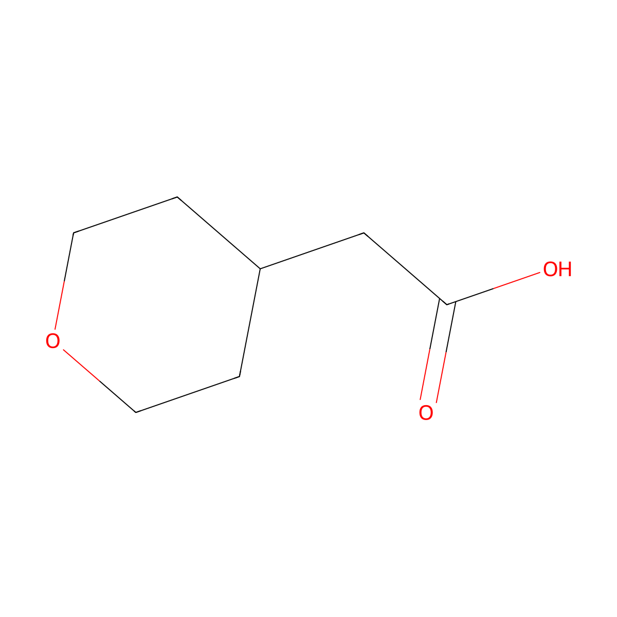 Tetrahydropyran-4-ylacetic acid molecular structure, CAS 85064-61-5