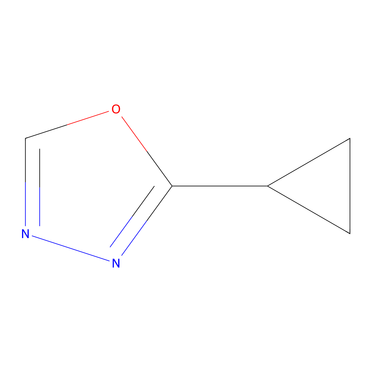 2-Cyclopropyl-1,3,4-oxadiazole molecular structure, CAS 850646-82-1