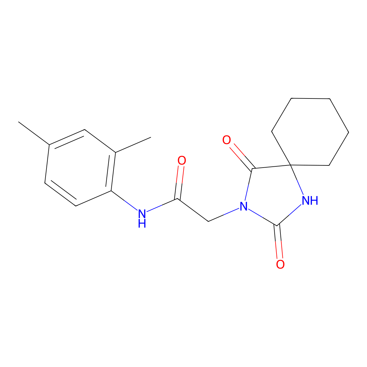 N-(2,4-dimethylphenyl)-2-(2,4-dioxo-1,3-diazaspiro[4.5]dec-3-yl)acetamide molecular structure, CAS 850652-27-6