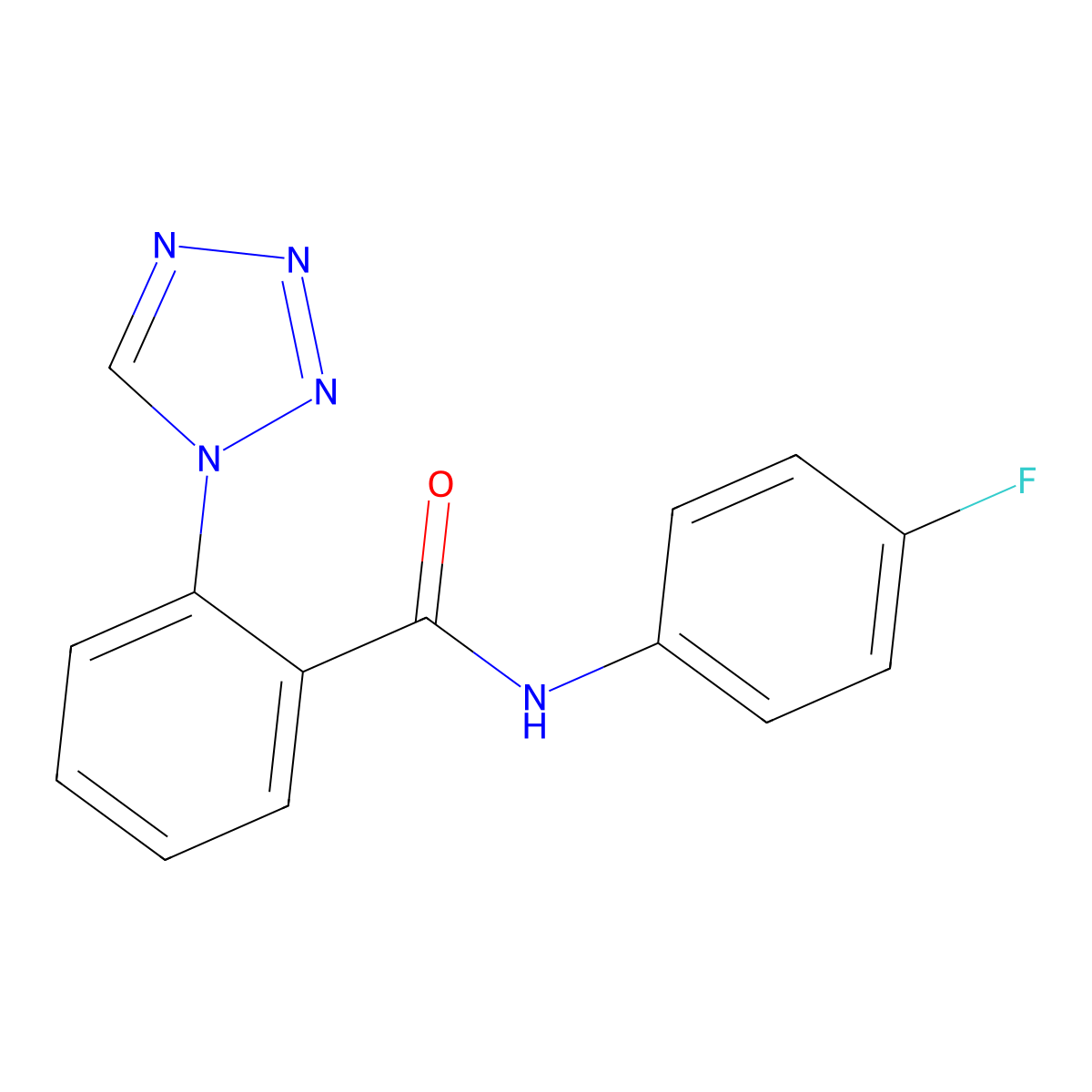 N-(4-fluorophenyl)-2-(tetrazol-1-yl)benzamide molecular structure, CAS 850657-94-2