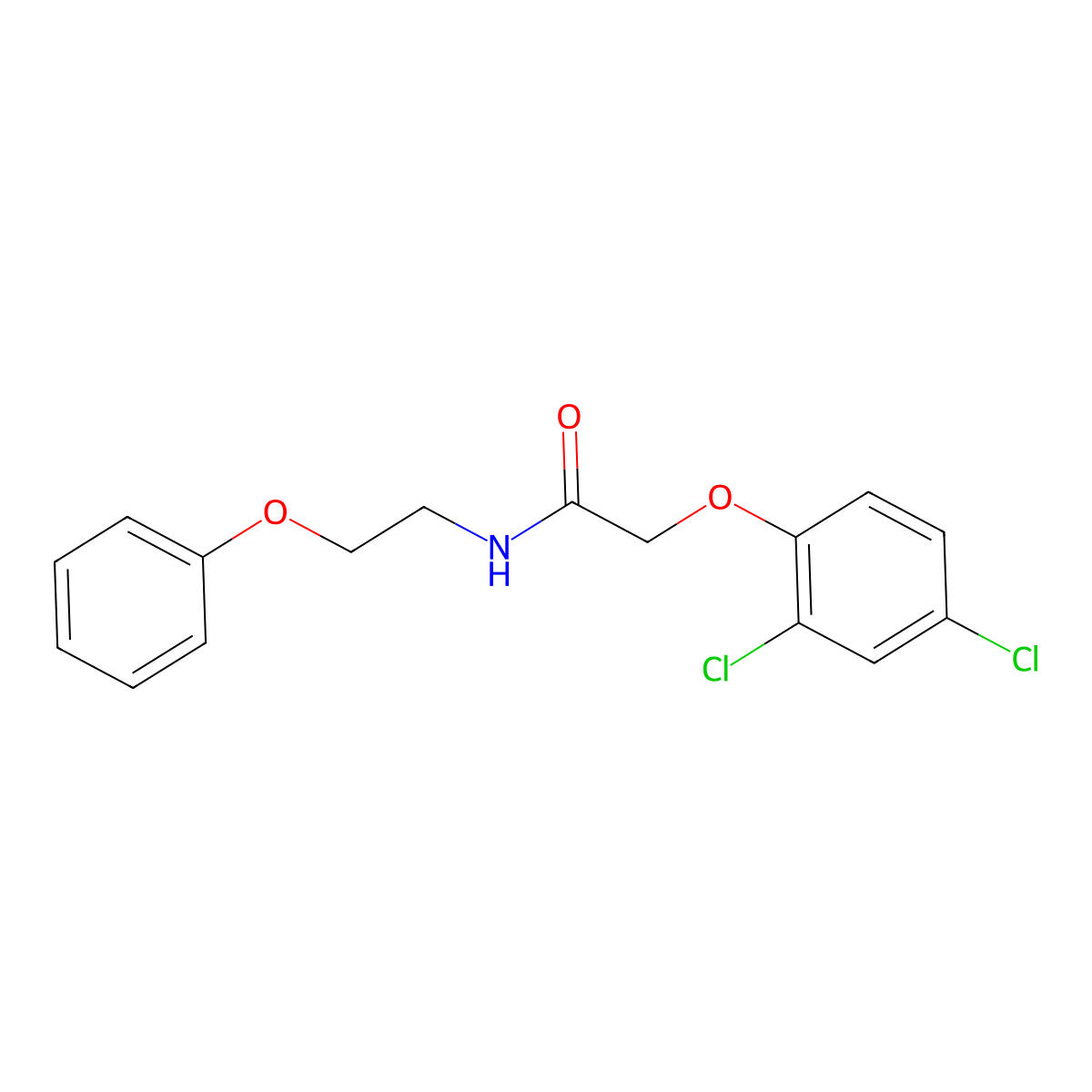 2-(2,4-dichlorophenoxy)-N-(2-phenoxyethyl)acetamide molecular structure, CAS 850659-87-9