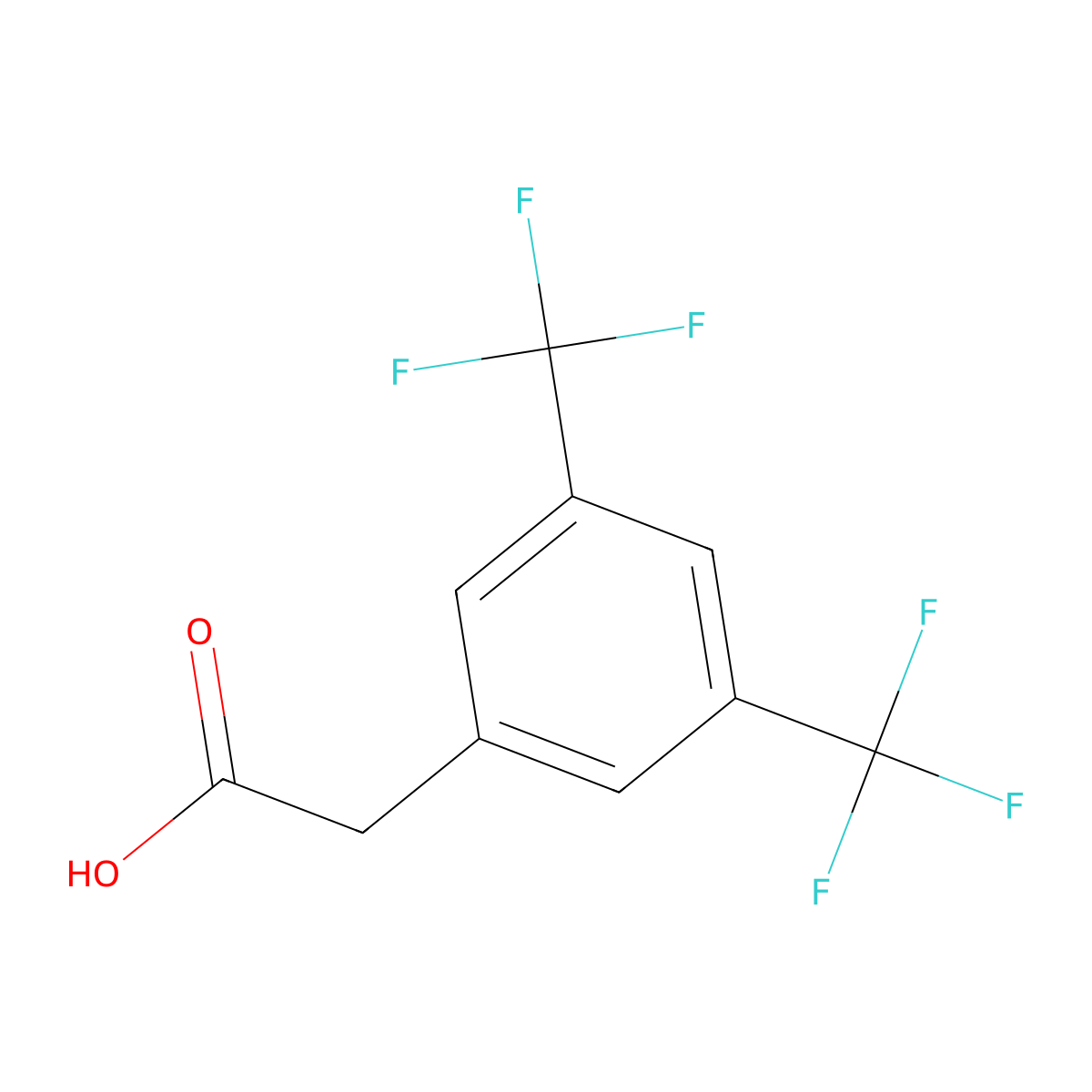 3,5-Bis(trifluoromethyl)phenylacetic acid molecular structure, CAS 85068-33-3