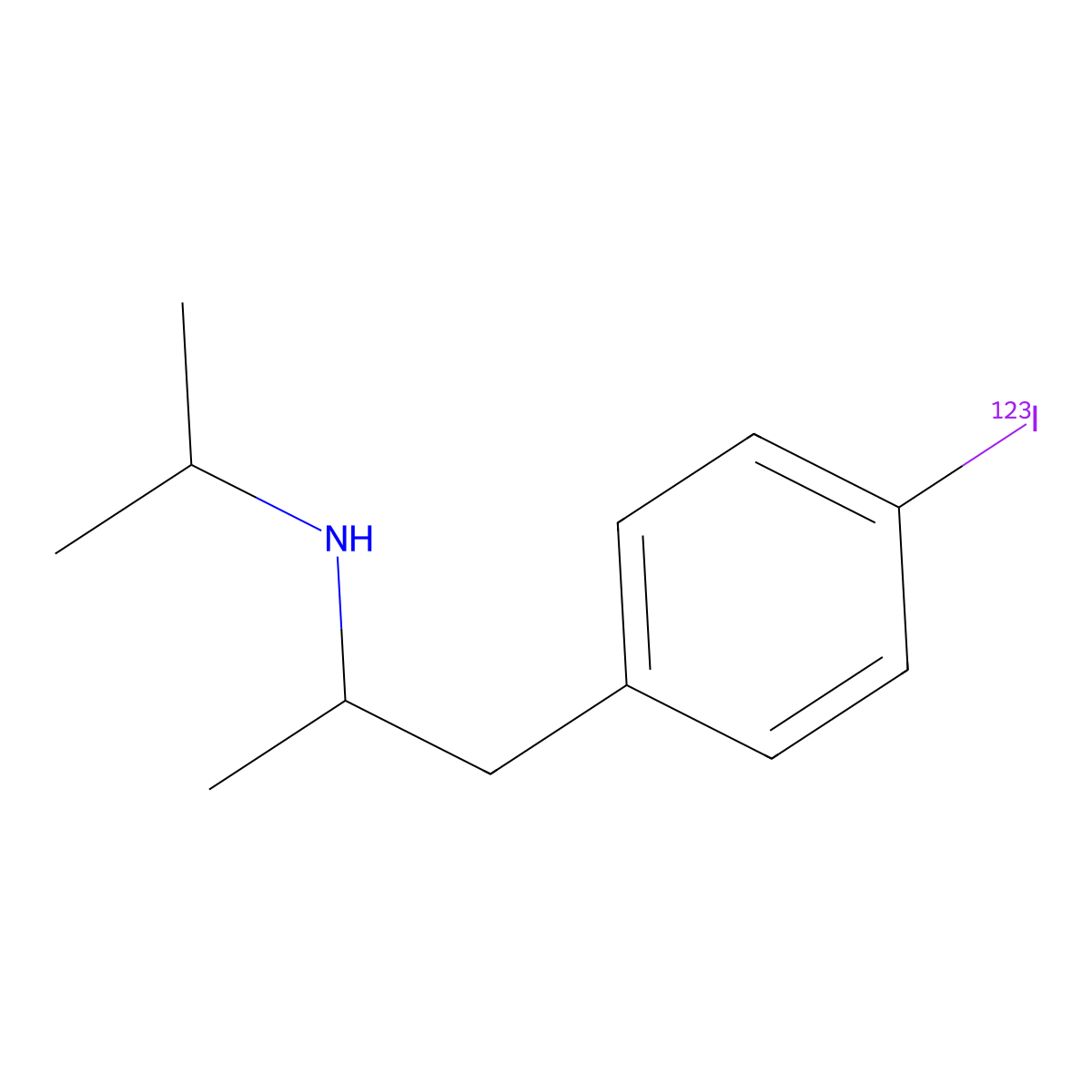 Iofetamine I-123 molecular structure, CAS 85068-76-4