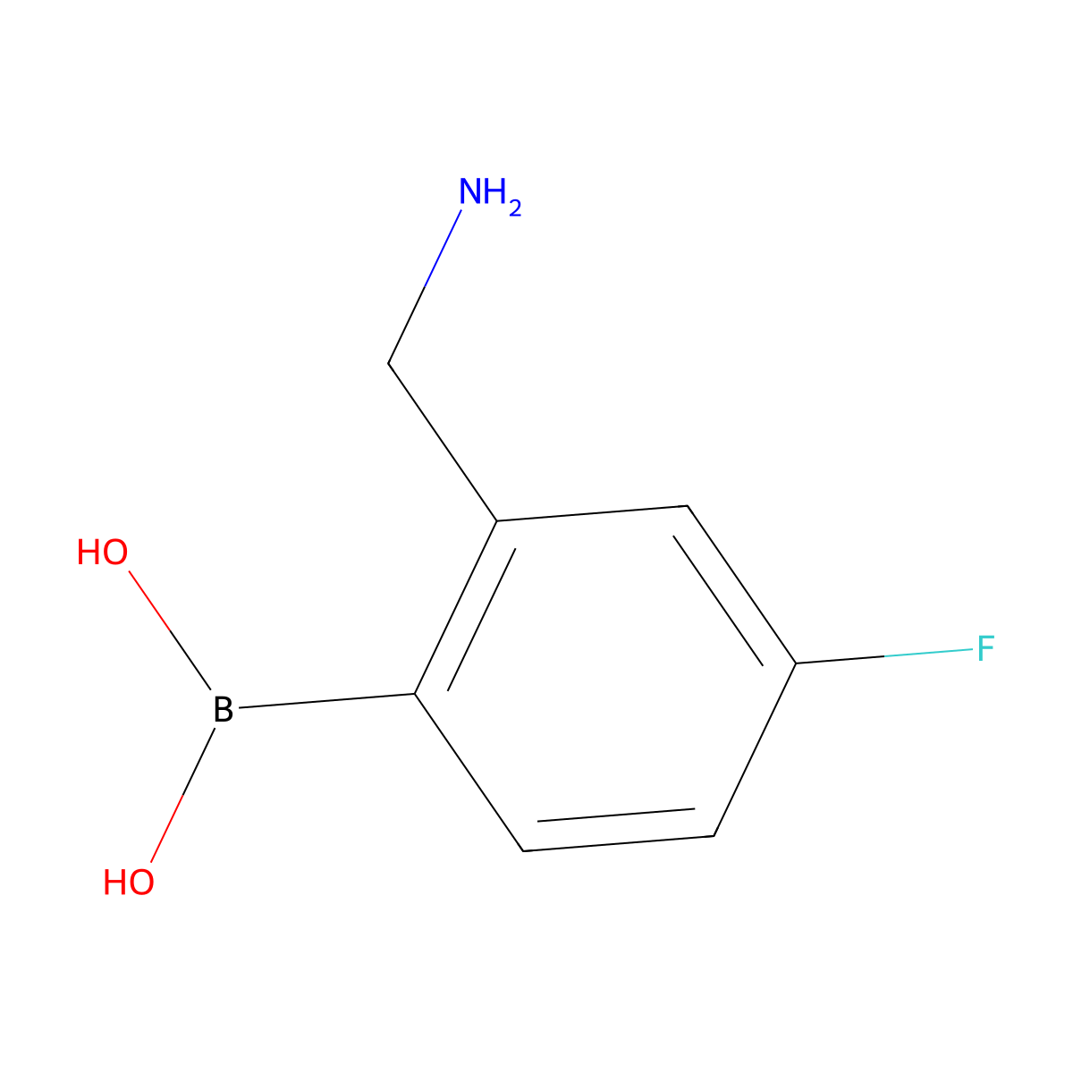 (2-(Aminomethyl)-4-fluorophenyl)boronic acid molecular structure, CAS 850689-31-5