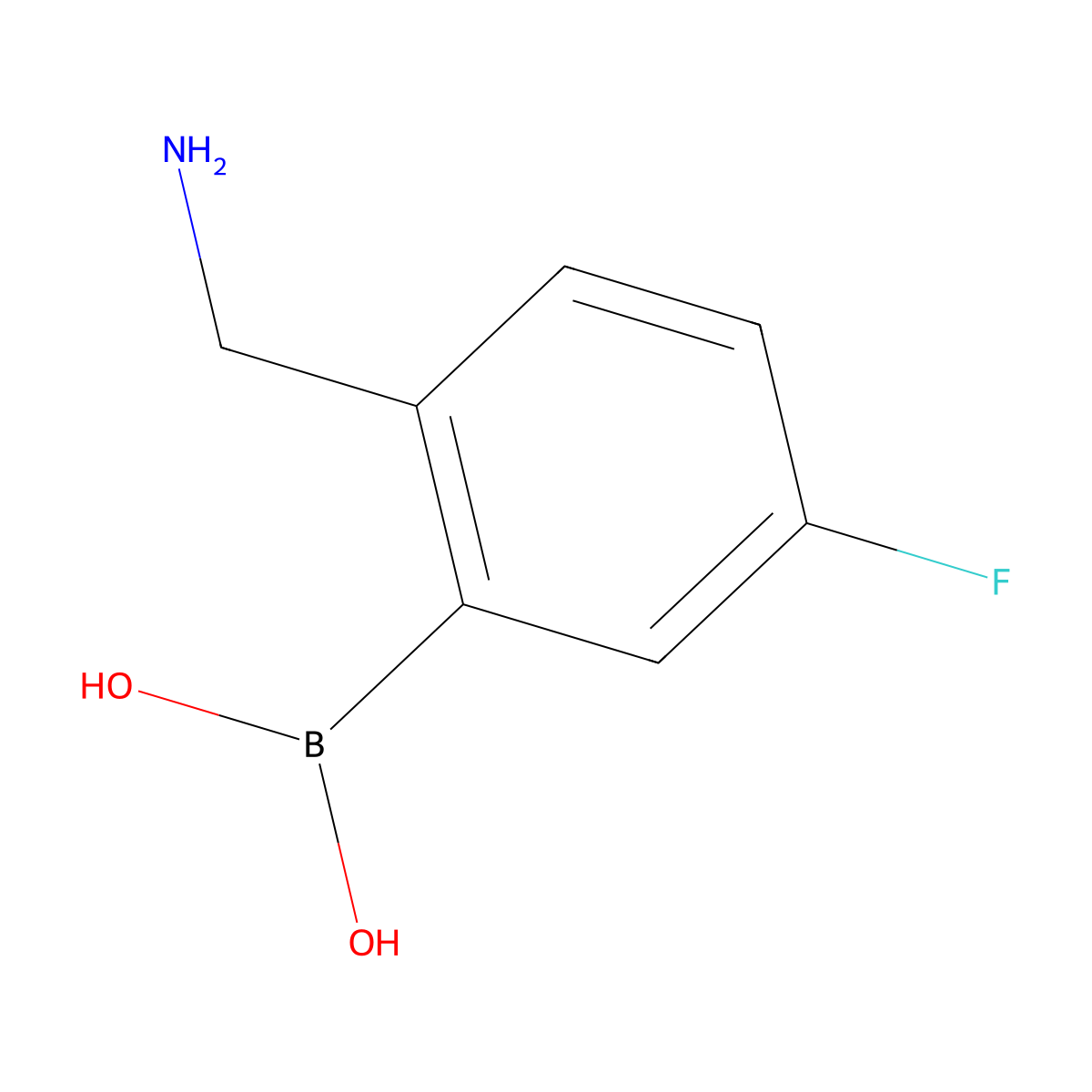 [2-(Aminomethyl)-5-fluorophenyl]boronic acid molecular structure, CAS 850689-32-6