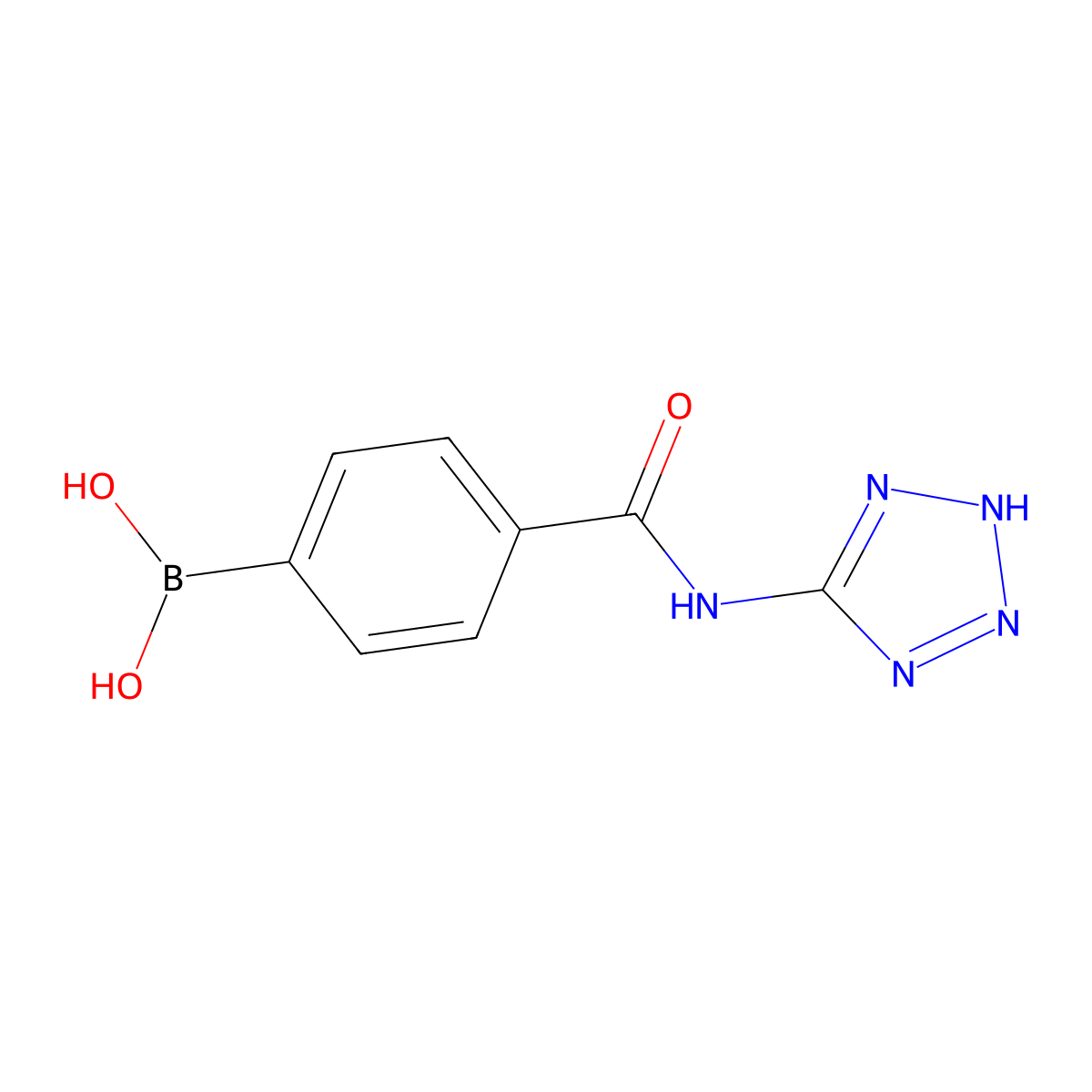 (4-((1H-Tetrazol-5-yl)carbamoyl)phenyl)boronic acid molecular structure, CAS 850689-35-9