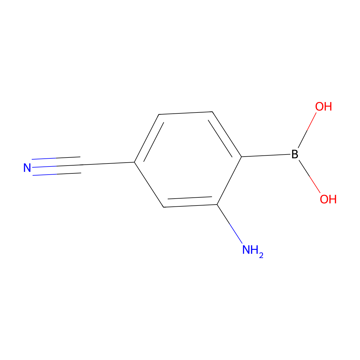 (2-Amino-4-cyanophenyl)boronic acid molecular structure, CAS 850689-37-1