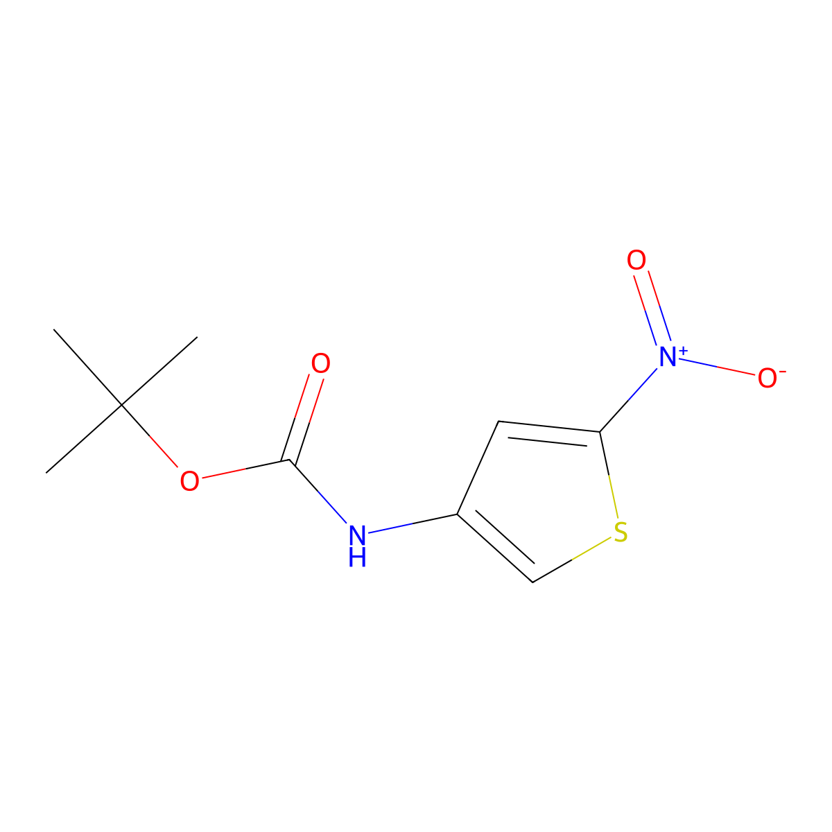 tert-butyl N-(5-nitrothiophen-3-yl)carbamate molecular structure, CAS 85069-55-2