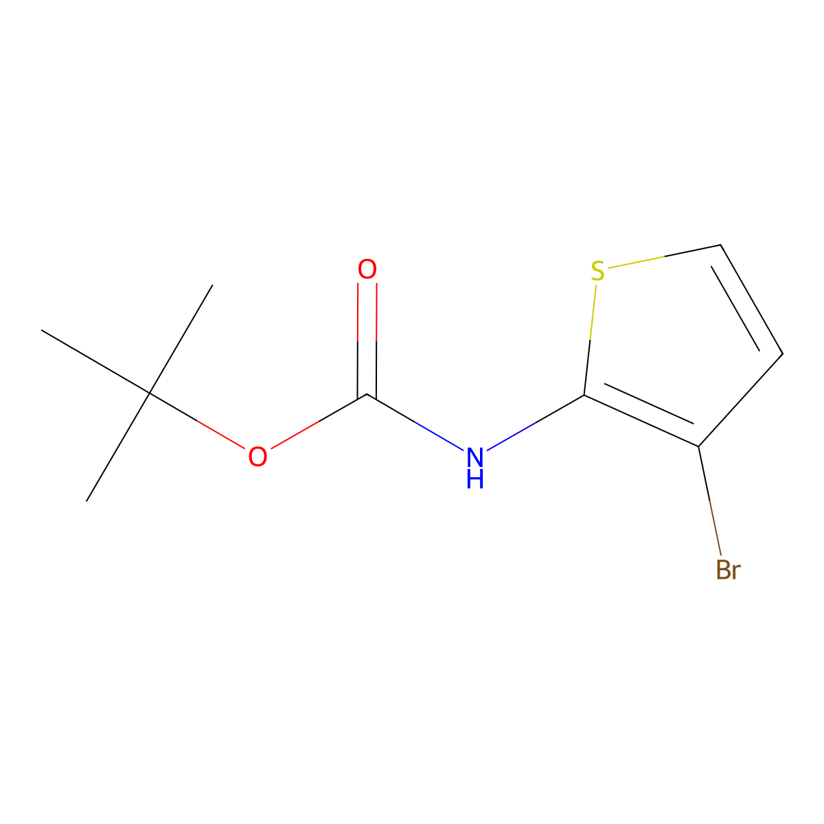 tert-Butyl (3-bromothiophen-2-yl)carbamate molecular structure, CAS 85069-60-9