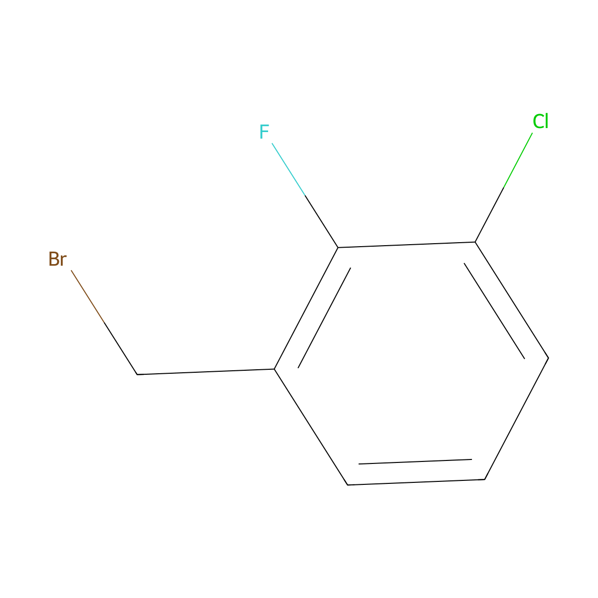 1-(Bromomethyl)-3-chloro-2-fluorobenzene molecular structure, CAS 85070-47-9