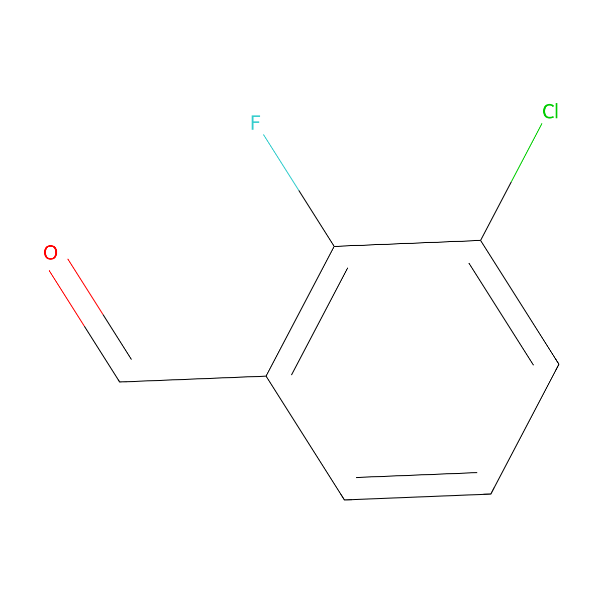 3-Chloro-2-fluorobenzaldehyde molecular structure, CAS 85070-48-0