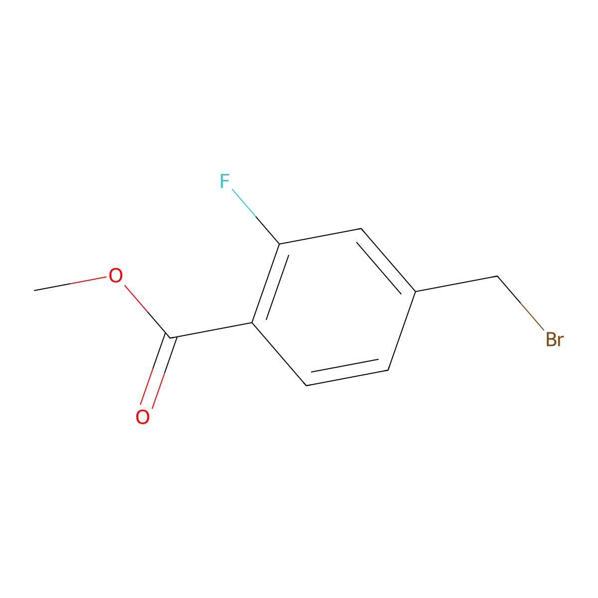Methyl 4-(bromomethyl)-2-fluorobenzoate molecular structure, CAS 85070-57-1