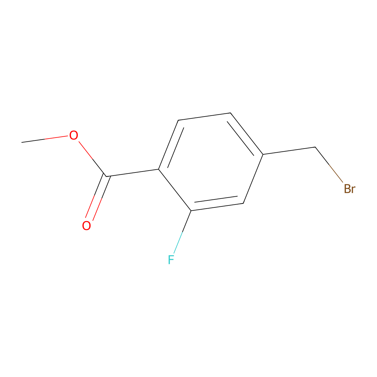 Methyl 4-(bromomethyl)-2-fluorobenzoate molecular structure, CAS 85070-57-1