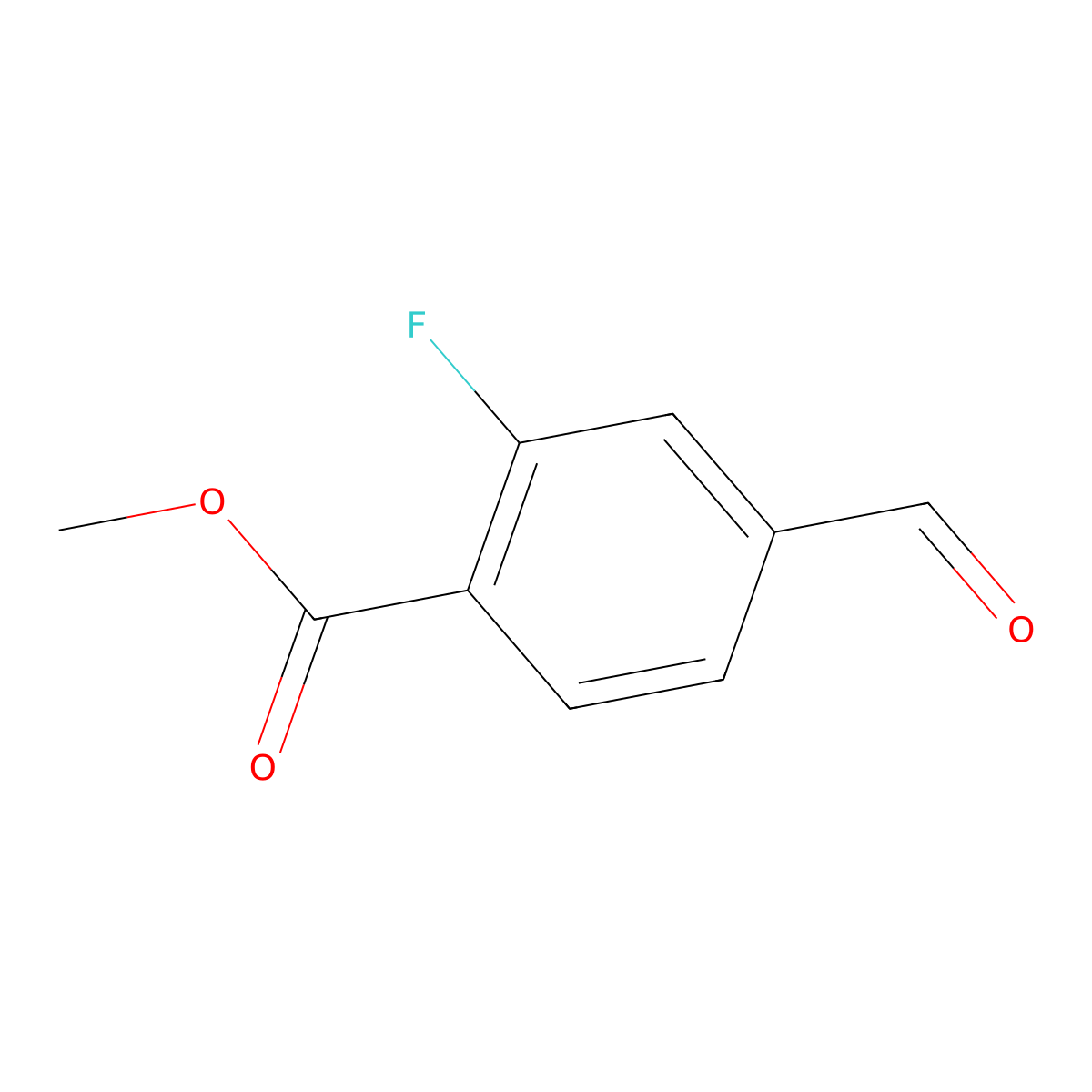 Methyl 2-fluoro-4-formylbenzoate molecular structure, CAS 85070-58-2