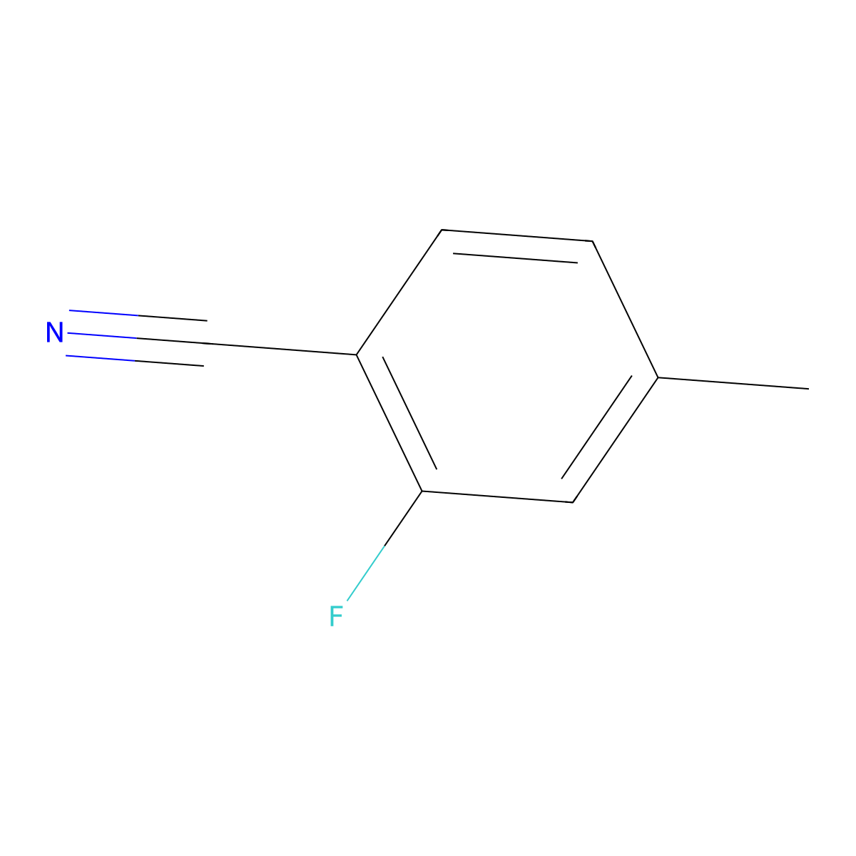 2-Fluoro-4-methylbenzonitrile molecular structure, CAS 85070-67-3