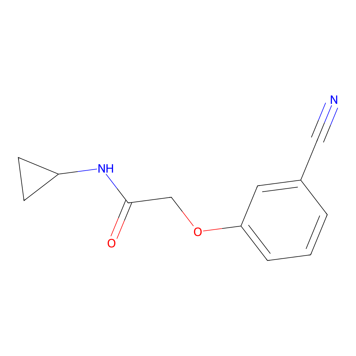 2-(3-cyanophenoxy)-N-cyclopropylacetamide molecular structure, CAS 850700-80-0