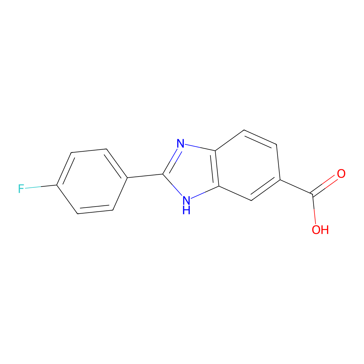 2-(4-fluorophenyl)-1H-1,3-benzodiazole-6-carboxylic acid molecular structure, CAS 850705-30-5