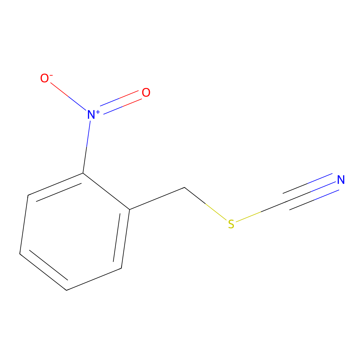 Thiocyanic acid, (2-nitrophenyl)methyl ester molecular structure, CAS 85071-27-8