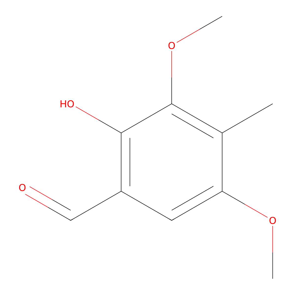 2-Hydroxy-3,5-dimethoxy-4-methylbenzaldehyde molecular structure, CAS 85071-58-5