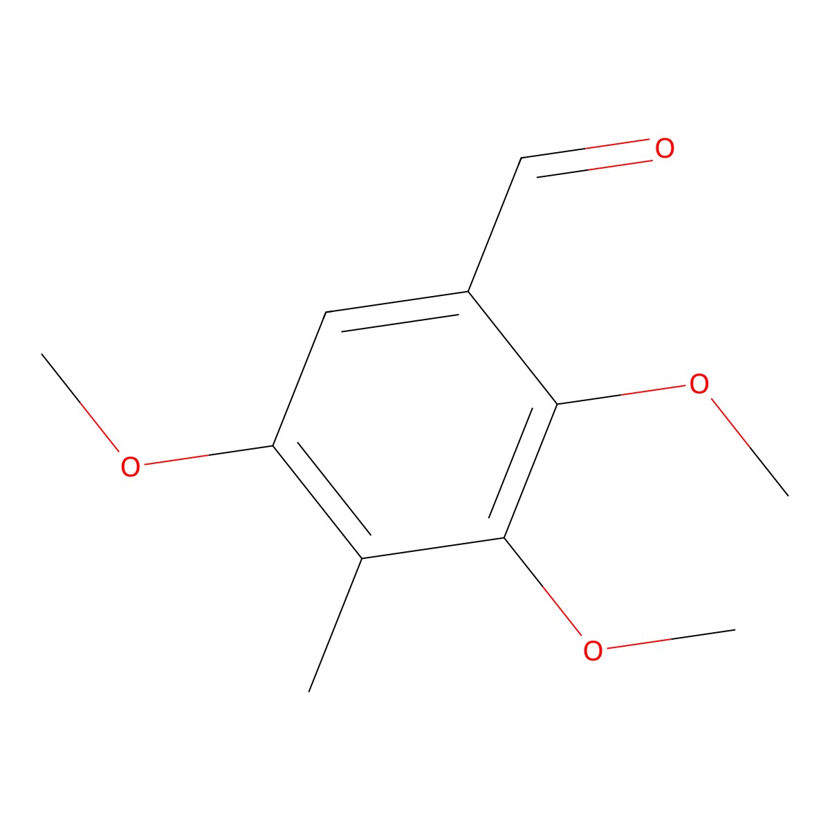Benzaldehyde, 2,3,5-trimethoxy-4-methyl- molecular structure, CAS 85071-59-6