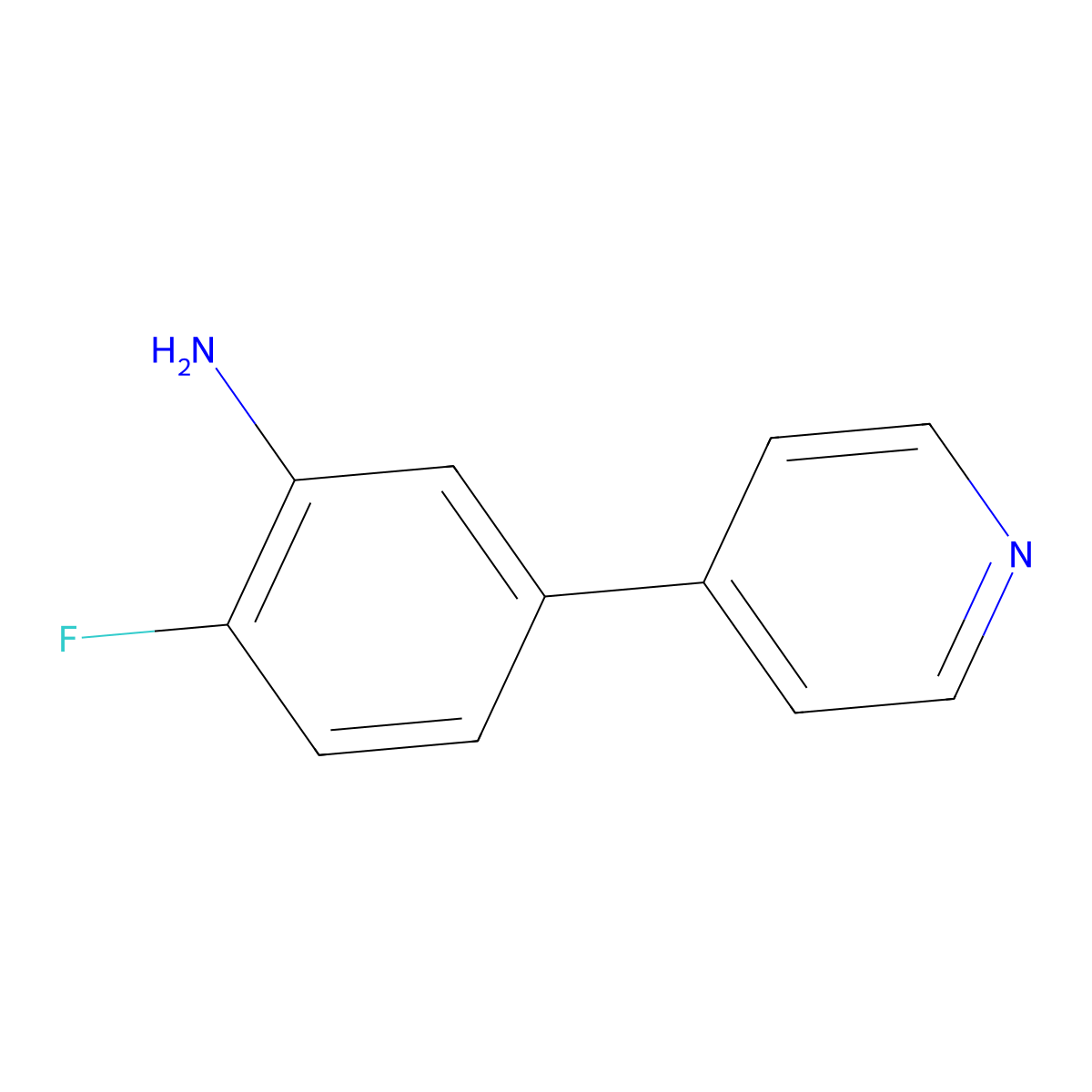 2-Fluoro-5-(pyridin-4-yl)aniline molecular structure, CAS 850713-84-7