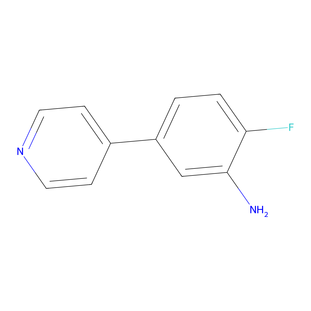 2-Fluoro-5-(pyridin-4-yl)aniline molecular structure, CAS 850713-84-7