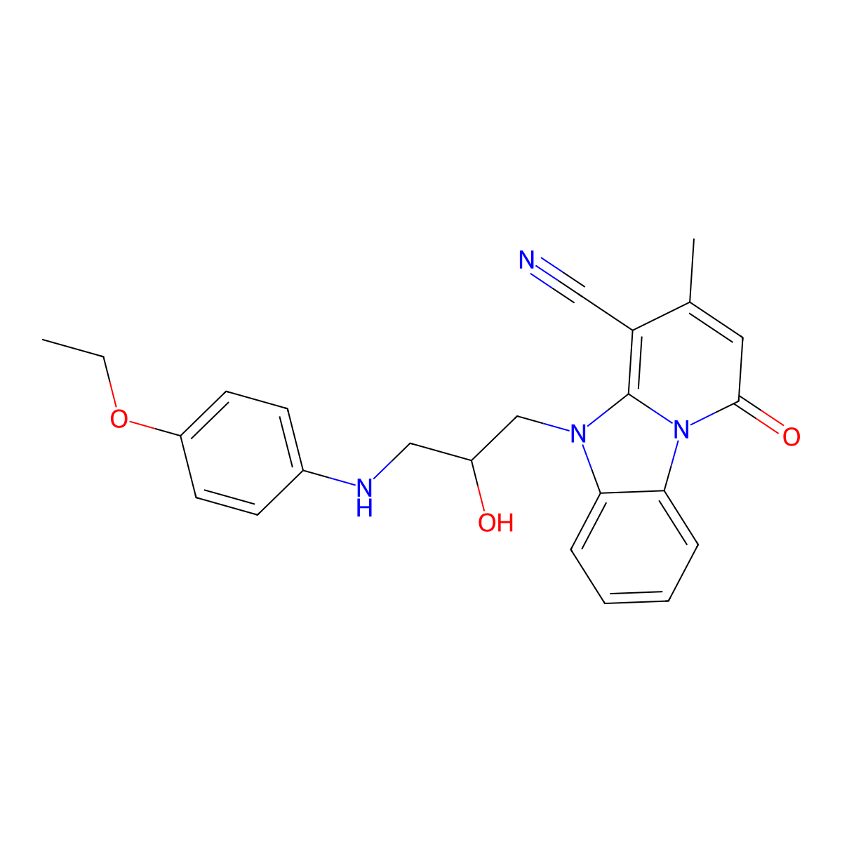 5-{3-[(4-Ethoxyphenyl)amino]-2-hydroxypropyl}-3-methyl-1-oxo-1,5-dihydropyrido[1,2-a]benzimidazole-4-carbonitrile molecular structure, CAS 850718-65-9