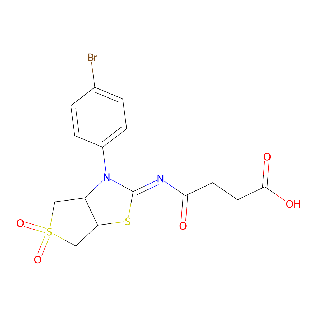 4-{[(2Z)-3-(4-bromophenyl)-5,5-dioxidotetrahydrothieno[3,4-d][1,3]thiazol-2(3H)-ylidene]amino}-4-oxobutanoic acid molecular structure, CAS 850719-51-6
