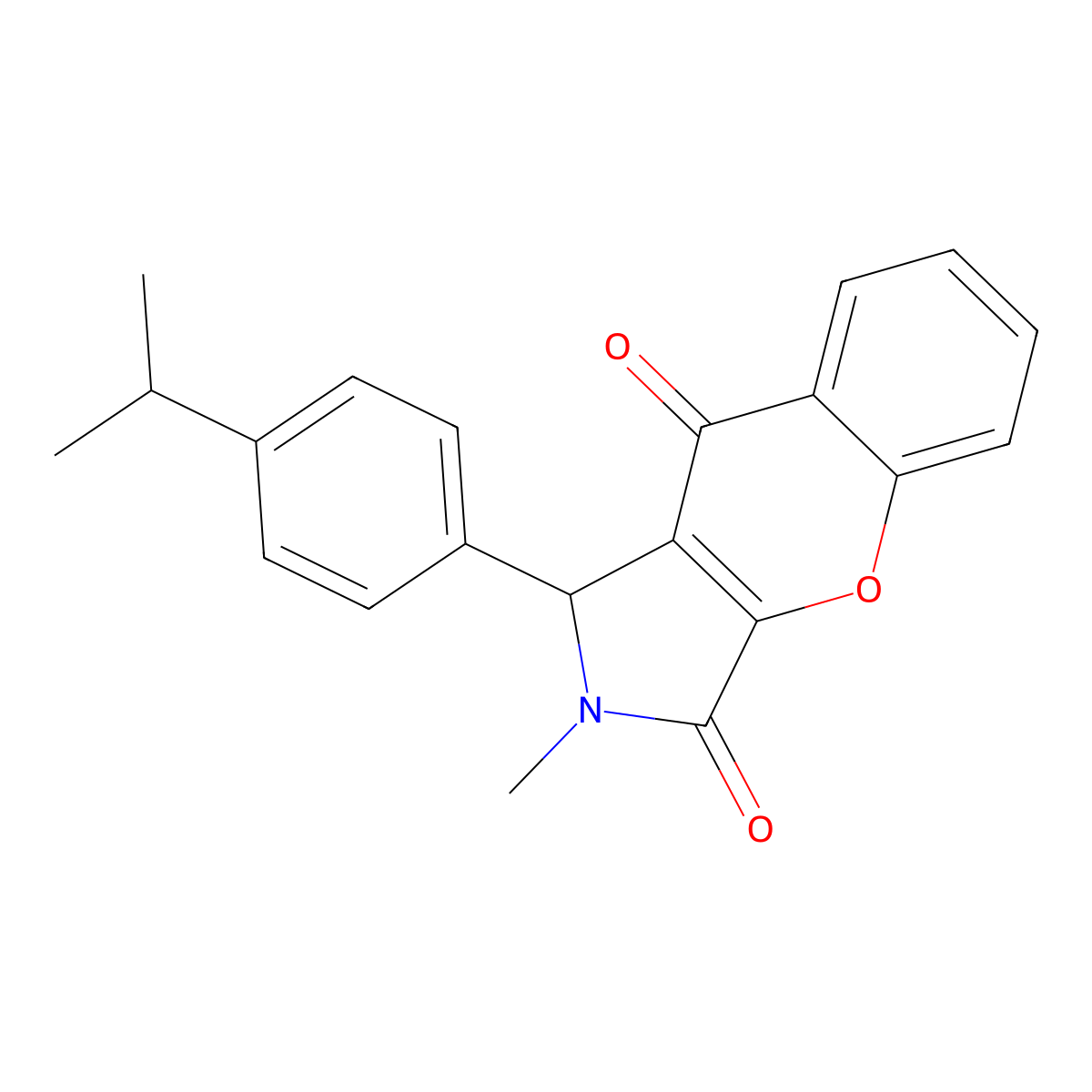 1-(4-Isopropylphenyl)-2-methyl-1,2-dihydrochromeno[2,3-c]pyrrole-3,9-dione molecular structure, CAS 850719-53-8