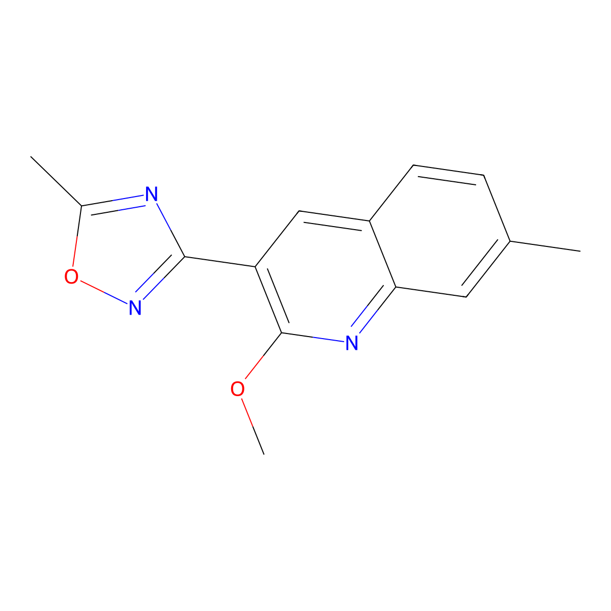 3-(2-Methoxy-7-methylquinolin-3-yl)-5-methyl-1,2,4-oxadiazole molecular structure, CAS 850719-71-0