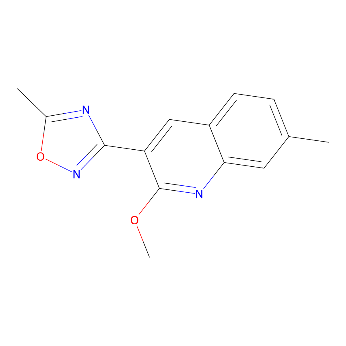 3-(2-Methoxy-7-methylquinolin-3-yl)-5-methyl-1,2,4-oxadiazole molecular structure, CAS 850719-71-0