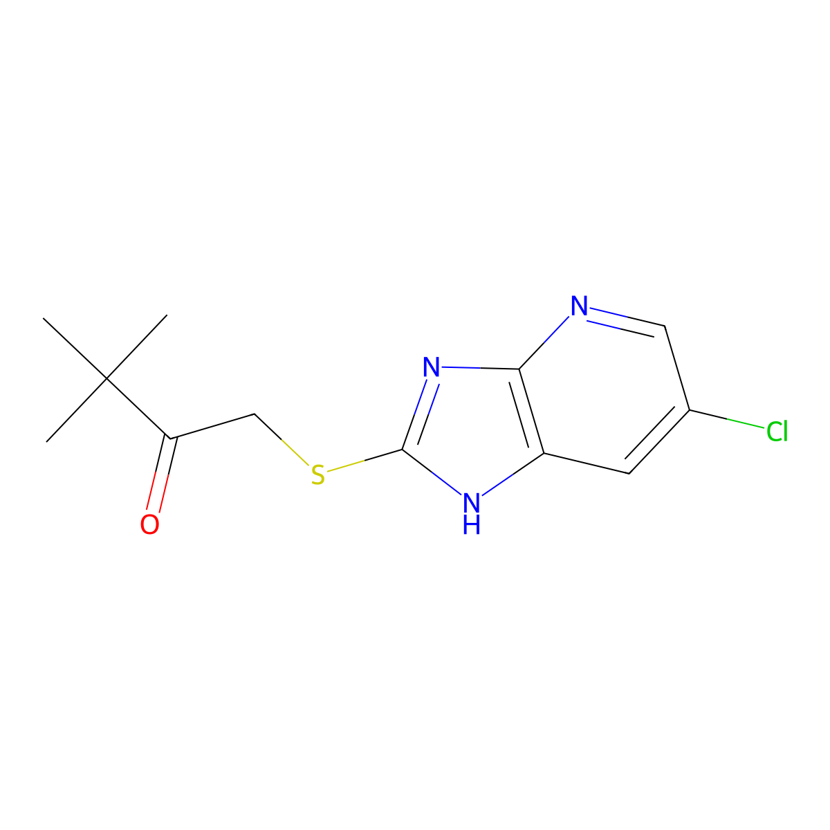 1-[(6-chloro-3H-imidazo[4,5-b]pyridin-2-yl)sulfanyl]-3,3-dimethylbutan-2-one molecular structure, CAS 850721-14-1
