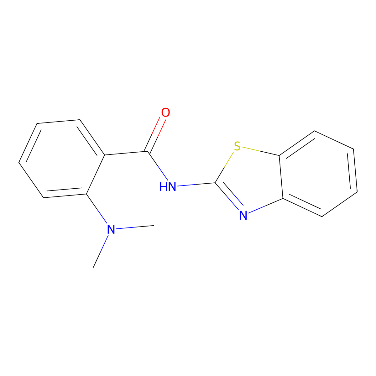 N-2-Benzothiazolyl-2-(dimethylamino)benzamide molecular structure, CAS 850724-27-5