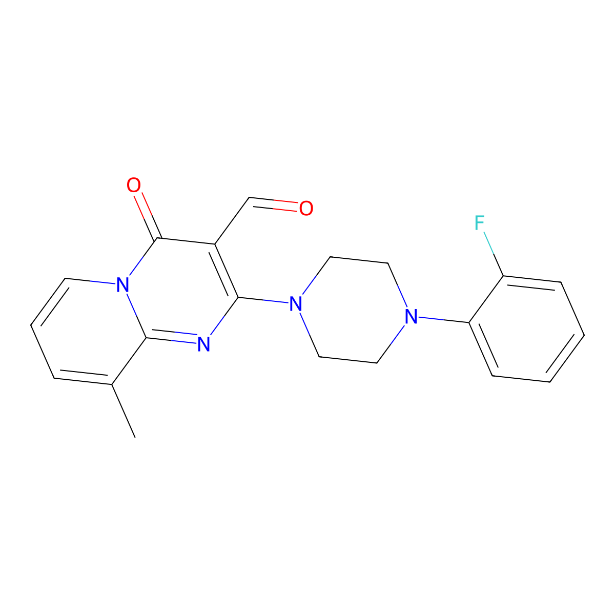 2-[4-(2-Fluorophenyl)piperazin-1-yl]-9-methyl-4-oxopyrido[1,2-a]pyrimidine-3-carbaldehyde molecular structure, CAS 850730-40-4