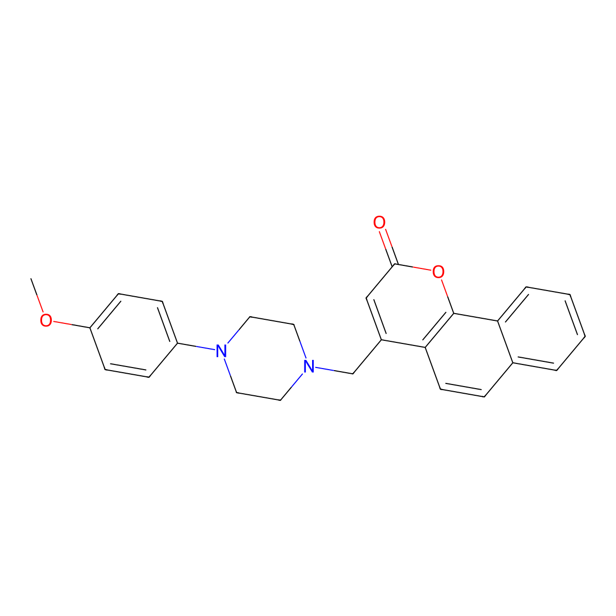 4-((4-(4-methoxyphenyl)piperazin-1-yl)methyl)-2H-benzo[h]chromen-2-one molecular structure, CAS 850730-65-3