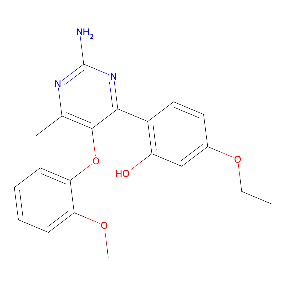 2-[2-Amino-5-(2-methoxyphenoxy)-6-methylpyrimidin-4-yl]-5-ethoxyphenol molecular structure, CAS 850731-49-6