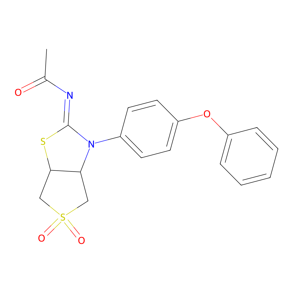 (Z)-N-(5,5-dioxido-3-(4-phenoxyphenyl)tetrahydrothieno[3,4-d]thiazol-2(3H)-ylidene)acetamide molecular structure, CAS 850731-74-7
