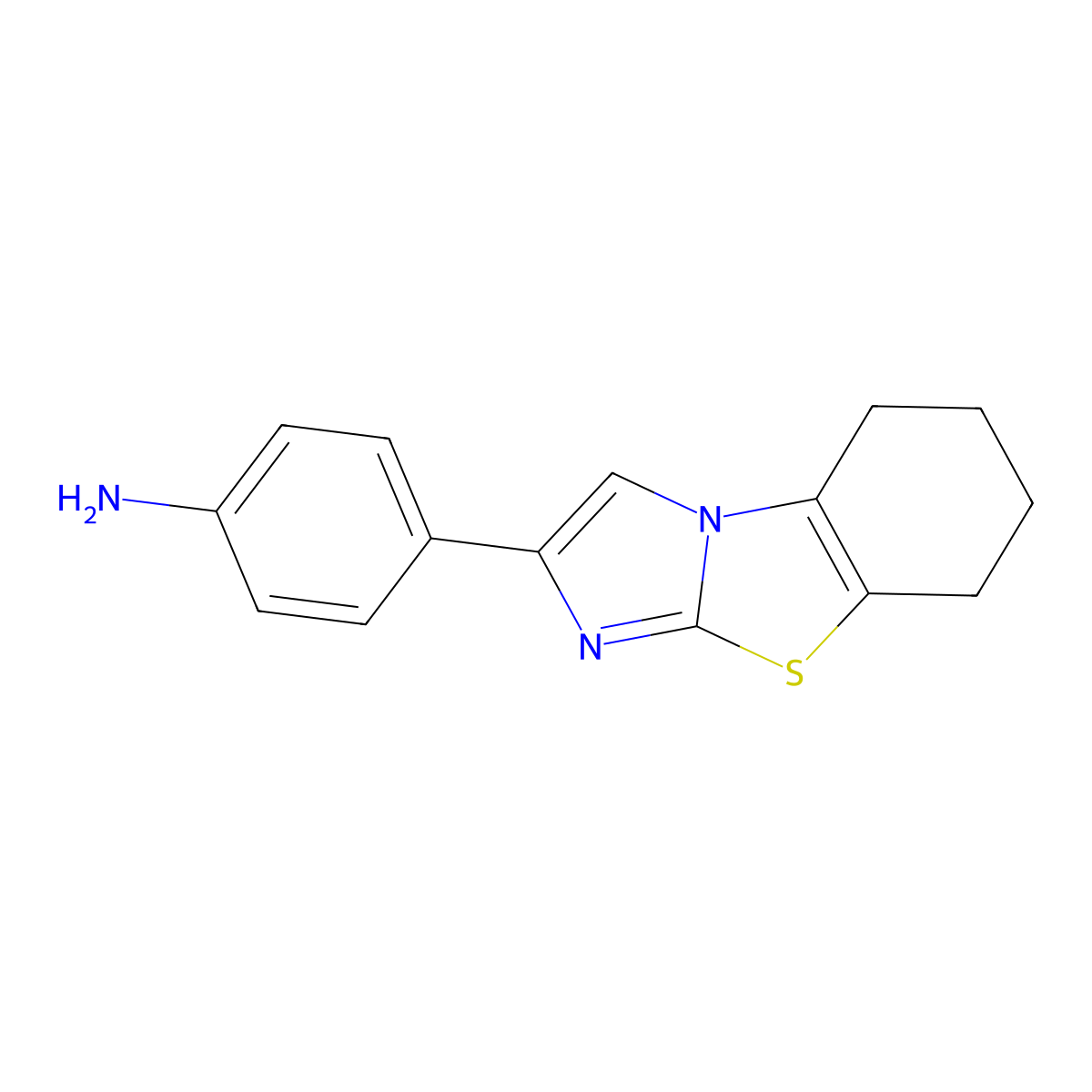 4-(5,6,7,8-Tetrahydroimidazo[2,1-b][1,3]benzothiazol-2-yl)aniline molecular structure, CAS 850733-14-1
