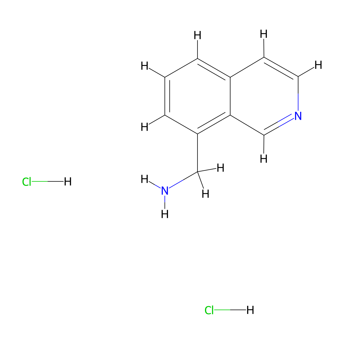 Isoquinolin-8-ylmethanamine dihydrochloride molecular structure, CAS 850734-84-8