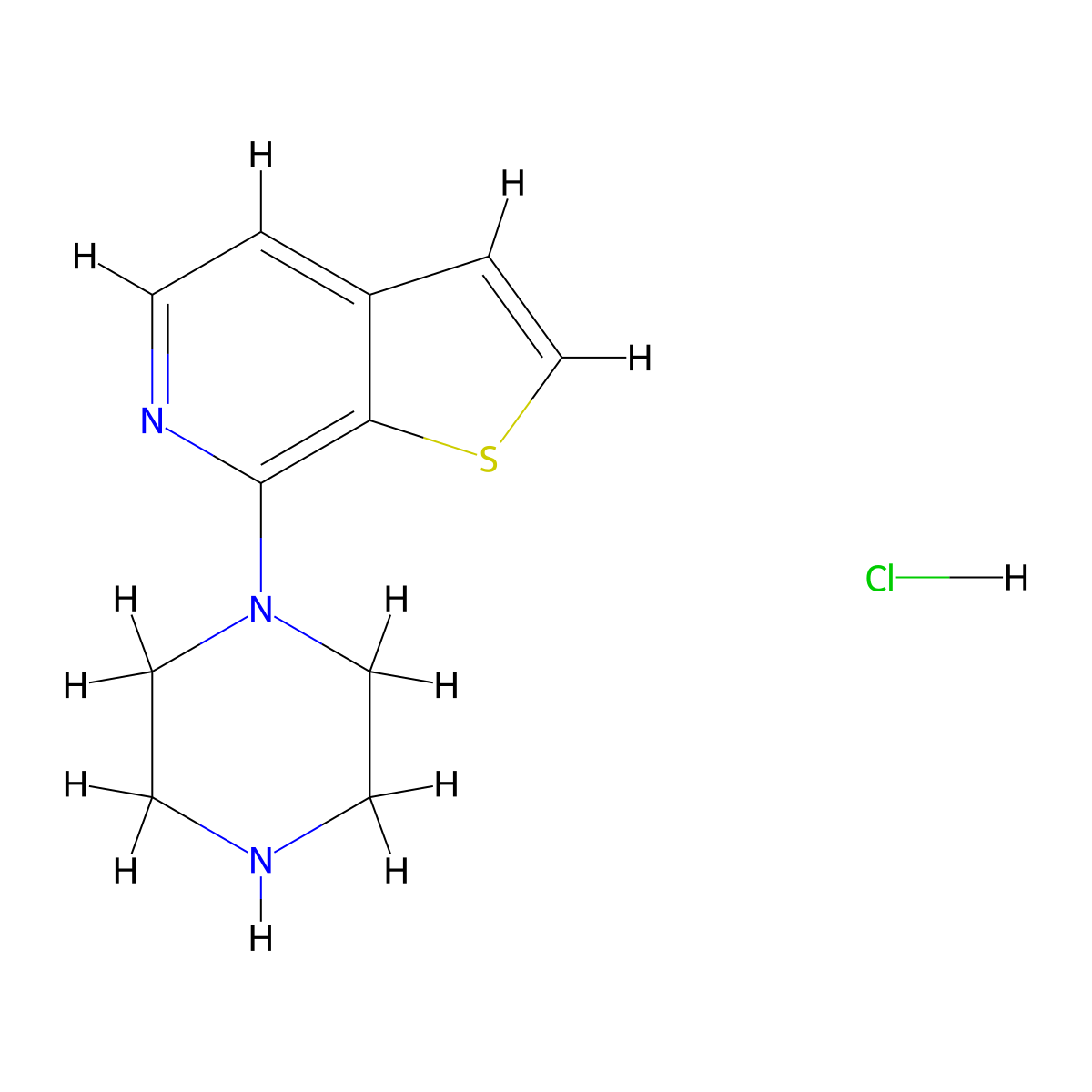 7-(Piperazin-1-yl)thieno[2,3-c]pyridine hydrochloride molecular structure, CAS 850734-85-9