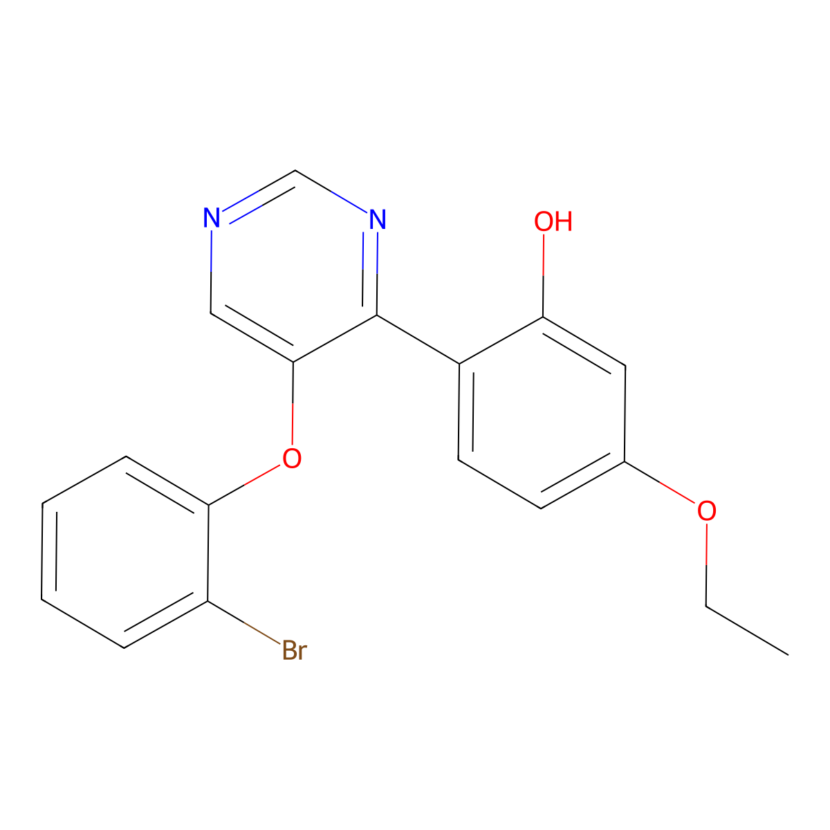2-[5-(2-Bromophenoxy)pyrimidin-4-yl]-5-ethoxyphenol molecular structure, CAS 850735-85-2