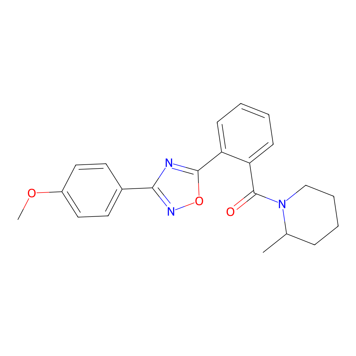 [2-[3-(4-Methoxyphenyl)-1,2,4-oxadiazol-5-yl]phenyl]-(2-methylpiperidin-1-yl)methanone molecular structure, CAS 850736-04-8