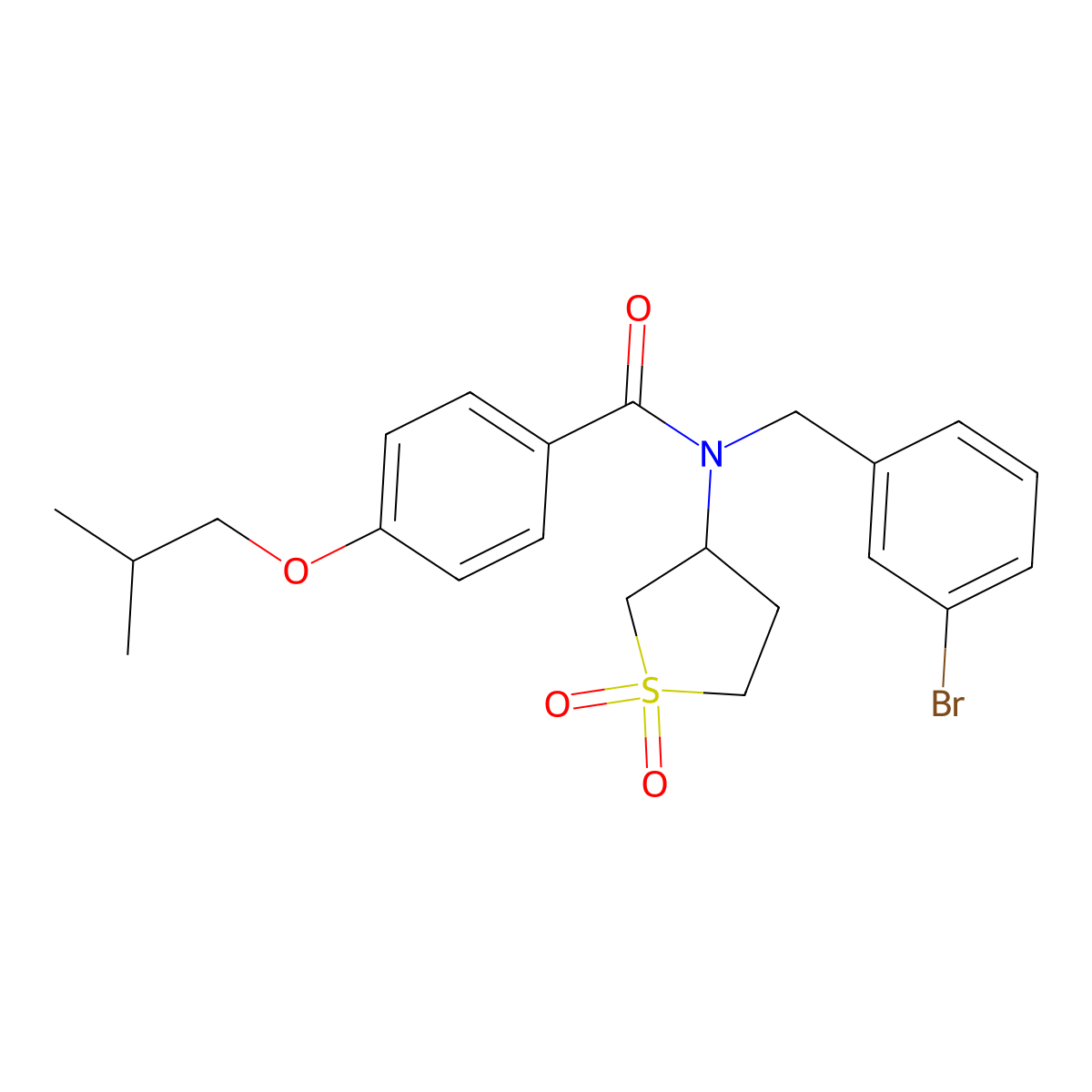 N-(3-bromobenzyl)-N-(1,1-dioxidotetrahydrothiophen-3-yl)-4-(2-methylpropoxy)benzamide molecular structure, CAS 850736-71-9